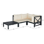 Canapé d'angle d'extérieur Lynwood SAFAVIEH gris ardoise foncé/taupe - 68,5 cm L x 68,5 cm P x 68,5 cm H