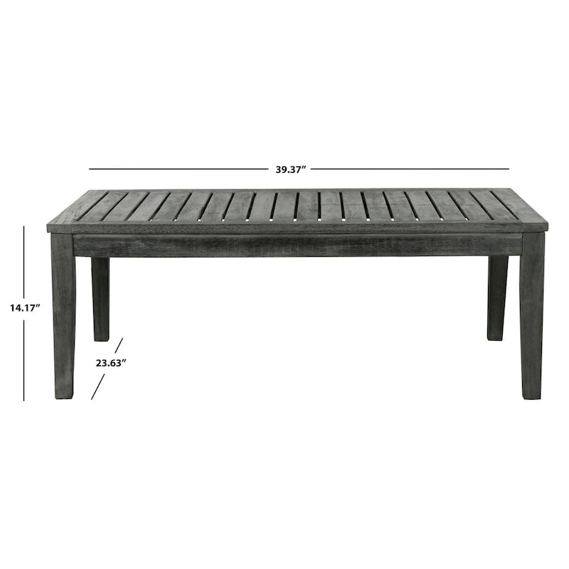 SAFAVIEH Outdoor Living Fresno Gris Ardoise Foncé 4 pièces - 48L x 25P x 32H