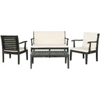 SAFAVIEH Outdoor Living Fresno Gris Ardoise Foncé 4 pièces - 48L x 25P x 32H