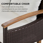Ensemble de 4 pièces de mobilier de jardin moderne, canapé en rotin avec pieds en bois et coussins, adapté pour terrasse et balcon extérieurs
