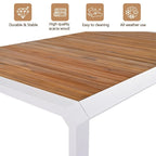 Ensemble de salle à manger d'extérieur 7 pièces avec 6 chaises en rotin, table en bois d'acacia