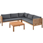 Ensembles de canapés d'angle de style campagnard français Miller Outdoor par GDFStudio
