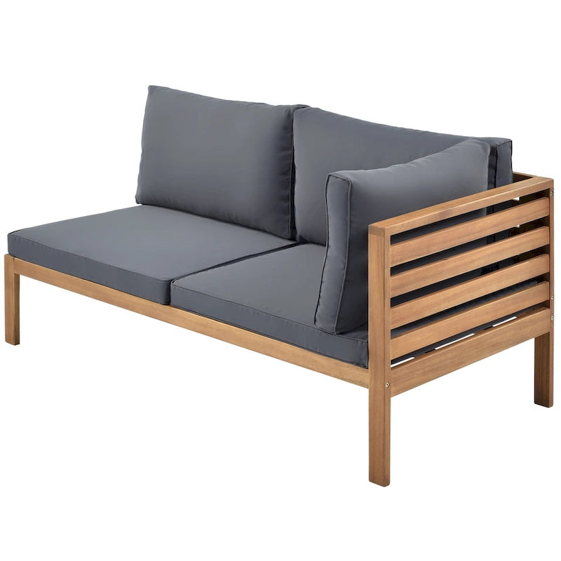 Ensembles de canapés d'angle de style campagnard français Miller Outdoor par GDFStudio