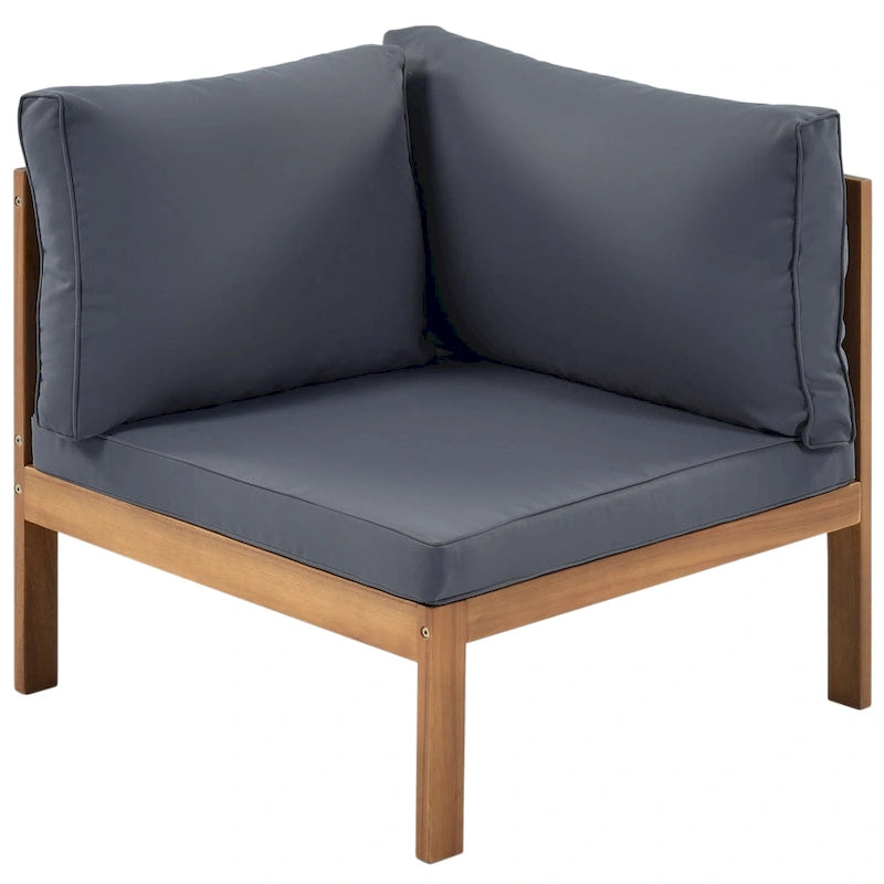 Ensembles de canapés d'angle de style campagnard français Miller Outdoor par GDFStudio