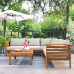 Ensembles de canapés d'angle de style campagnard français Miller Outdoor par GDFStudio
