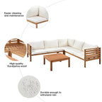 Ensembles de canapés d'angle de style campagnard français Miller Outdoor par GDFStudio