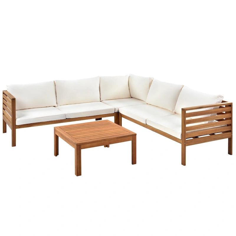 Ensembles de canapés d'angle de style campagnard français Miller Outdoor par GDFStudio