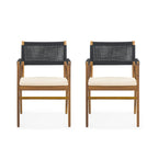 Ensemble de salle à manger d'extérieur 7 pièces en bois d'acacia Holomn avec chaises en corde par Christopher Knight Home