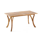 Ensemble de salle à manger d'extérieur 7 pièces en bois d'acacia Holomn avec chaises en corde par Christopher Knight Home