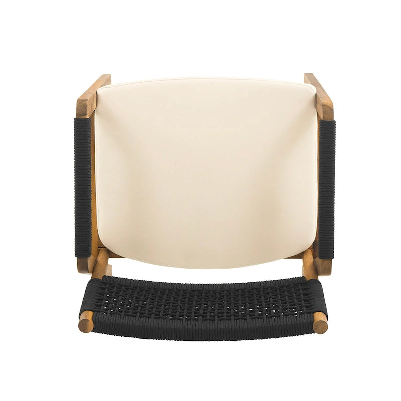 Ensemble de salle à manger d'extérieur 7 pièces en bois d'acacia Holomn avec chaises en corde par Christopher Knight Home