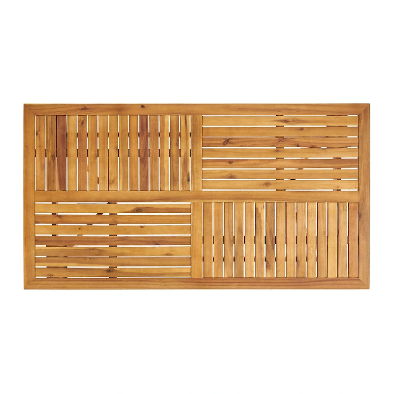 Ensemble de salle à manger d'extérieur 7 pièces en bois d'acacia Holomn avec chaises en corde par Christopher Knight Home