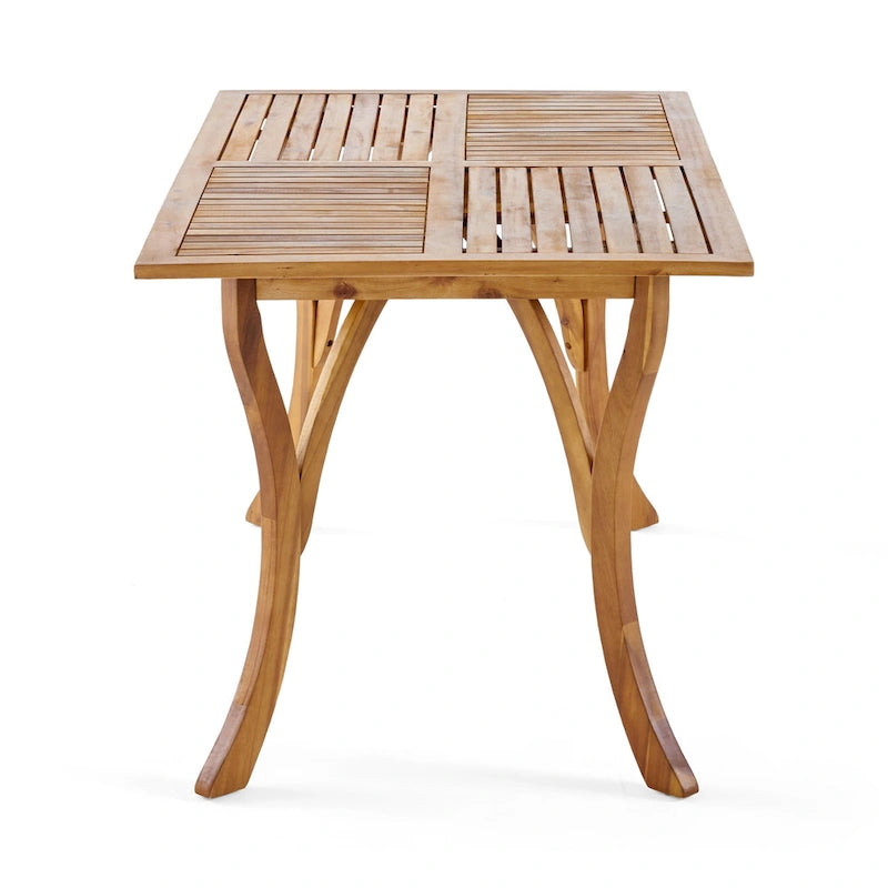 Ensemble de salle à manger d'extérieur 7 pièces en bois d'acacia Holomn avec chaises en corde par Christopher Knight Home