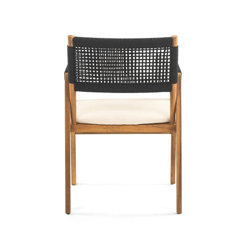 Ensemble de salle à manger d'extérieur 7 pièces en bois d'acacia Holomn avec chaises en corde par Christopher Knight Home