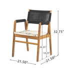 Ensemble de salle à manger d'extérieur 7 pièces en bois d'acacia Holomn avec chaises en corde par Christopher Knight Home