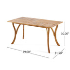 Ensemble de salle à manger d'extérieur 7 pièces en bois d'acacia Holomn avec chaises en corde par Christopher Knight Home
