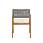 Ensemble de salle à manger d'extérieur 7 pièces en bois d'acacia Holomn avec chaises en corde par Christopher Knight Home
