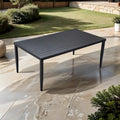 GDFStudio - Table à manger rectangulaire d'extérieur Sharon en aluminium 40x70 avec pieds coniques et trou pour parasol