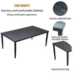 GDFStudio - Table à manger rectangulaire d'extérieur Sharon en aluminium 40x70 avec pieds coniques et trou pour parasol