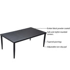 GDFStudio - Table à manger rectangulaire d'extérieur Sharon en aluminium 40x70 avec pieds coniques et trou pour parasol