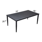 GDFStudio - Table à manger rectangulaire d'extérieur Sharon en aluminium 40x70 avec pieds coniques et trou pour parasol