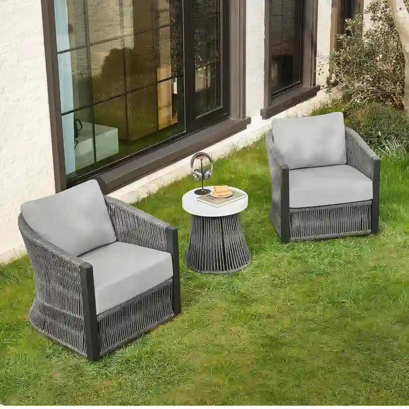 Ensembles de conversation Carlos 3 pièces pour terrasse extérieure