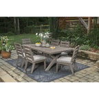 Signature Design by Ashley Hillside Barn Brown/Gray 7-Piece Outdoor Dining Package - 84 W x 42 D x 29 H