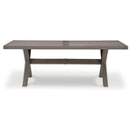 Signature Design by Ashley Ensemble repas d'extérieur 7 pièces Hillside Barn marron/gris - 84 L x 42 P x 29 H