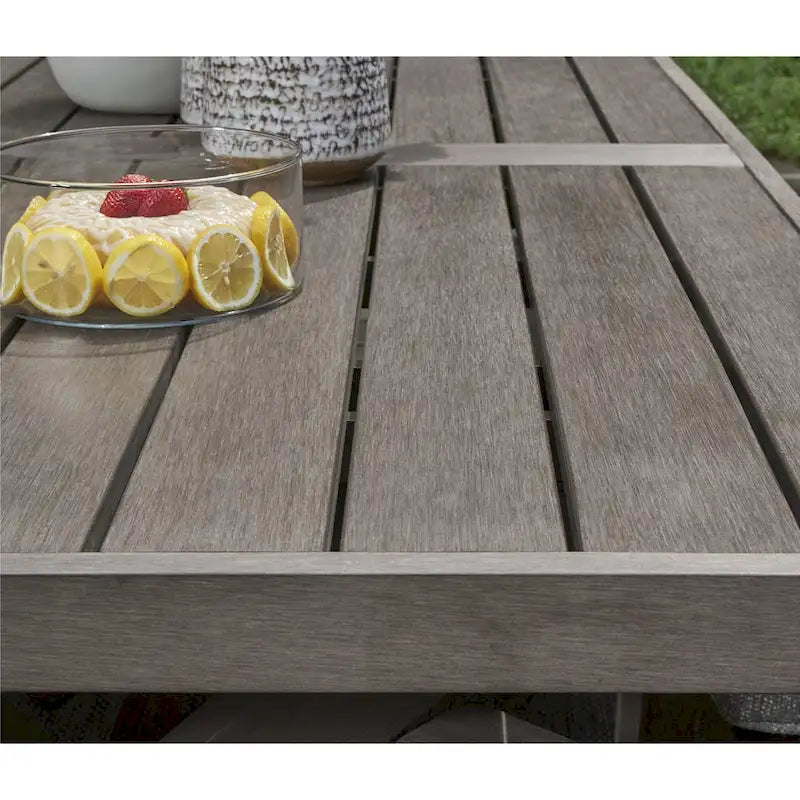 Signature Design by Ashley Ensemble repas d'extérieur 7 pièces Hillside Barn marron/gris - 84 L x 42 P x 29 H