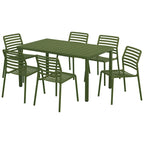Ensemble de salle à manger rectangulaire extérieur 6 places Frond and Form