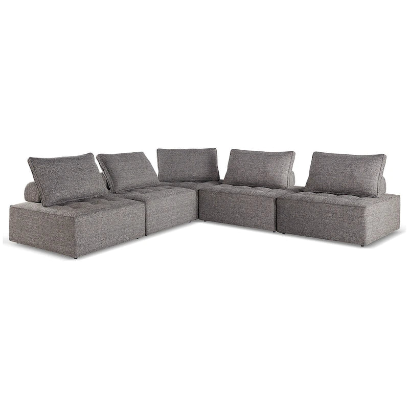 Signature Design by Ashley Bree Zee Gray 5-Piece Outdoor Modular Seating - 114 W x 114 D x 35 H