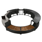 Ensemble de canapé d'extérieur en rotin pour spa avec espaces de rangement, banc et coussins
