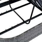 Chaise longue double d'extérieur avec dossier réglable sur 5 positions, transat inclinable en rotin PE pour 2 personnes