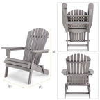 Ensemble de table de bar de patio extérieur, ensemble table et chaises de 5 pièces, ensemble table de bar et tabourets avec chaises Adirondack hautes pour 4