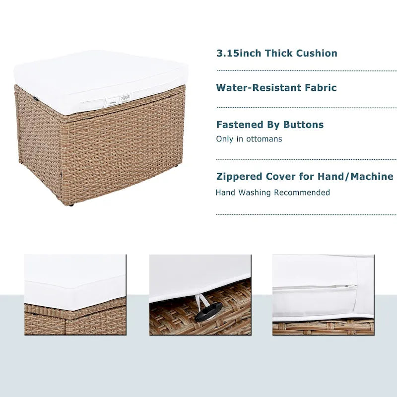 Ensemble de canapés de patio semi-circulaires 10 pièces avec 1 table basse