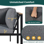 Ensemble de canapé d'extérieur 4 pièces avec coussins imperméables