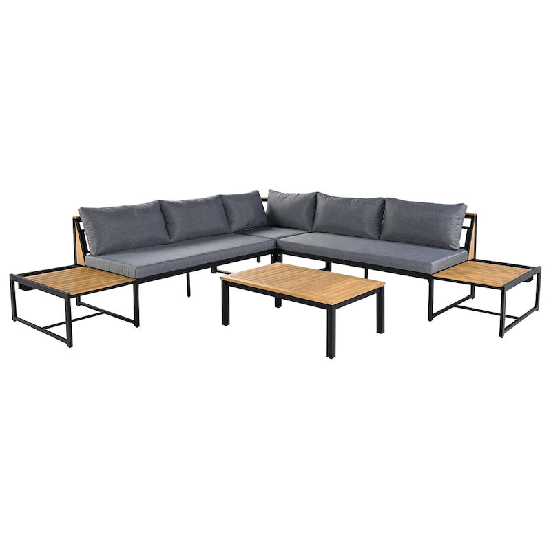 Ensemble de canapé d'extérieur 4 pièces avec coussins imperméables