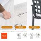 Ensemble de patio moderne de 7 pièces – Table rectangulaire et 6 chaises (2 fauteuils pivotants à bascule) – Aluminium moulé – Coussins Sunbrella – Résistant aux intempéries