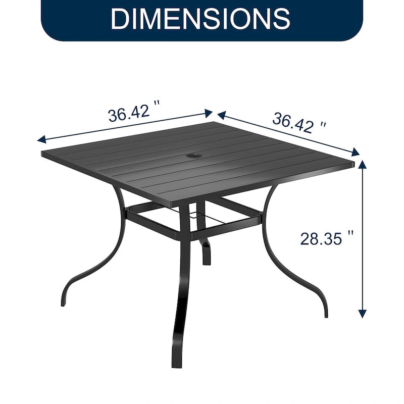 Clihome Ensemble de salle à manger d'extérieur 6 pièces avec table et fauteuils pivotants en textilène