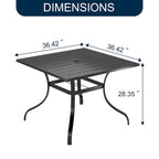 Clihome Ensemble de salle à manger d'extérieur 6 pièces avec table et fauteuils pivotants en textilène