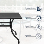 Clihome Ensemble de salle à manger d'extérieur 6 pièces avec table et fauteuils pivotants en textilène
