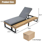 Ensemble de 2 chaises longues de patio d'extérieur 76,8 W avec dossier réglable à 5 positions - S.O.