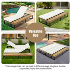 Ensemble de 2 chaises longues de patio d'extérieur 76,8 W avec dossier réglable à 5 positions - S.O.