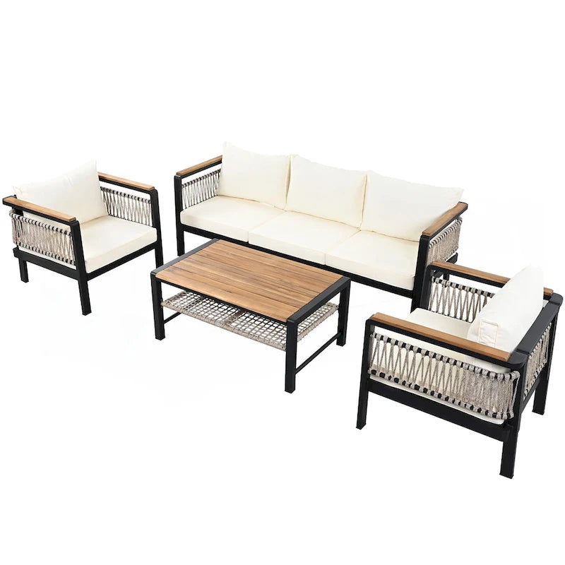 Ensemble de canapé d'angle extérieur 4 pièces