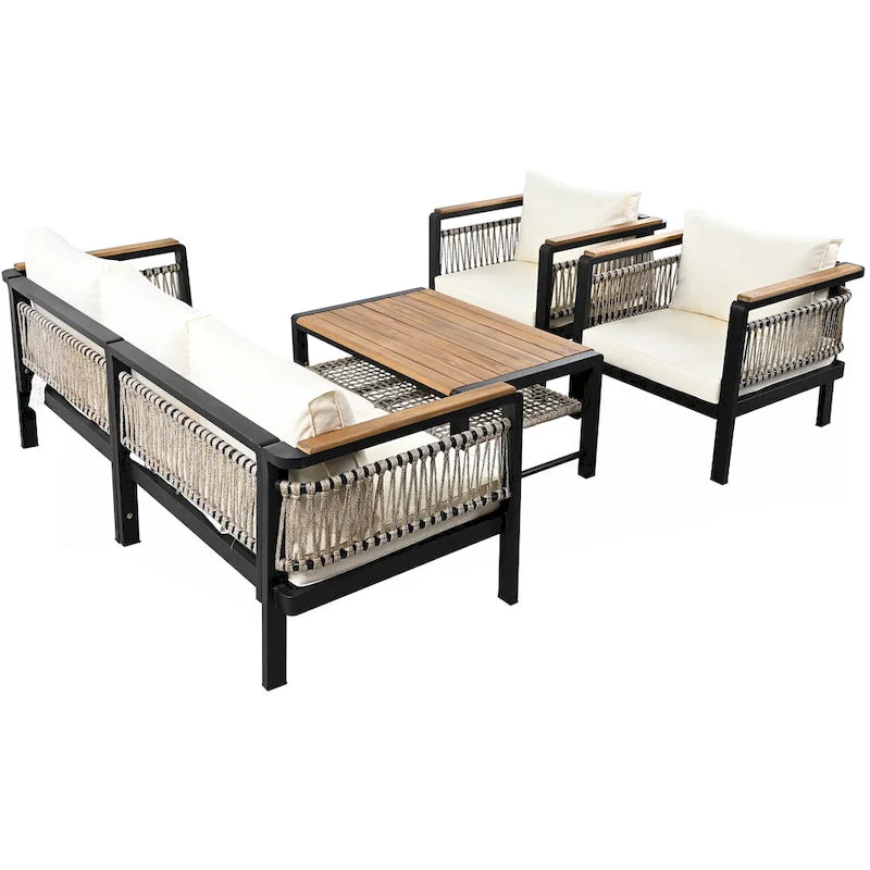 Ensemble de canapé d'angle extérieur 4 pièces