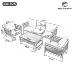 Ensemble de canapé d'angle extérieur 4 pièces