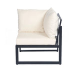 Ensemble de canapé d'angle de terrasse 4 pièces en bois d'acacia et métal pour l'extérieur