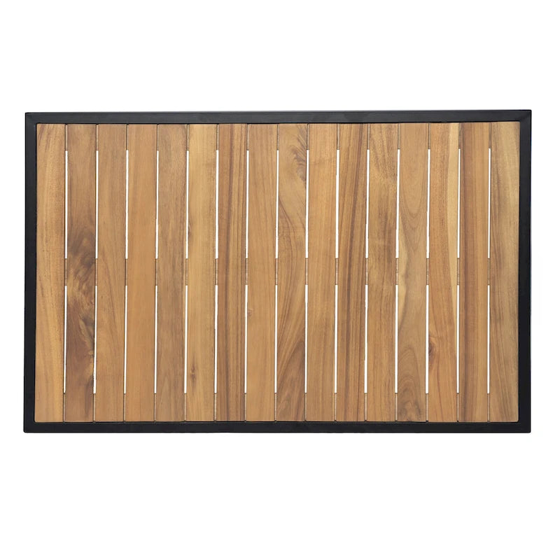 Ensemble de canapé d'angle de terrasse 4 pièces en bois d'acacia et métal pour l'extérieur