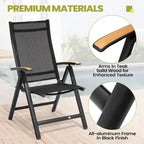 Ensemble de meubles 7 pièces pour terrasse et jardin, table à manger et chaises pliantes