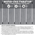 Ensemble de meubles 7 pièces pour terrasse et jardin, table à manger et chaises pliantes