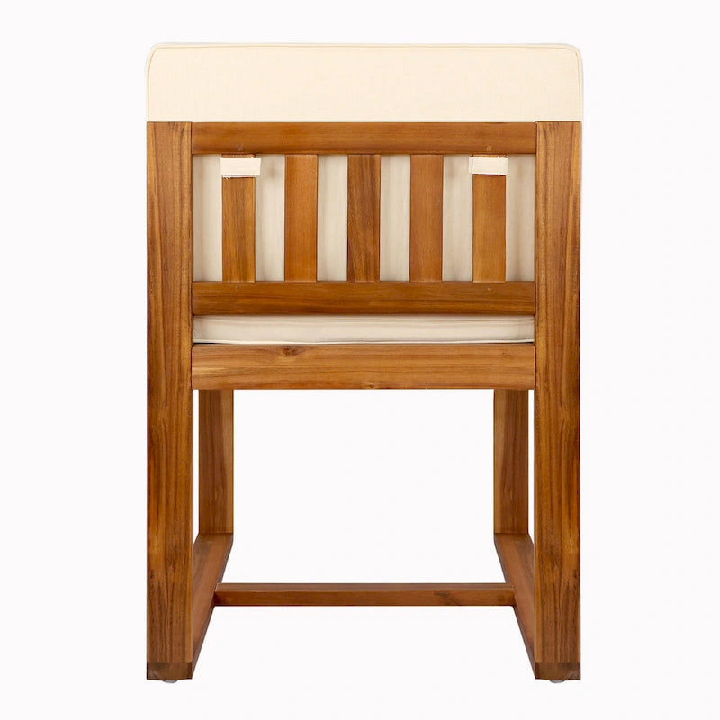 Ensemble de salle à manger d'extérieur 5 pièces en bois d'acacia avec table de 178 cm et 4 chaises finition teck beige avec pieds en fer